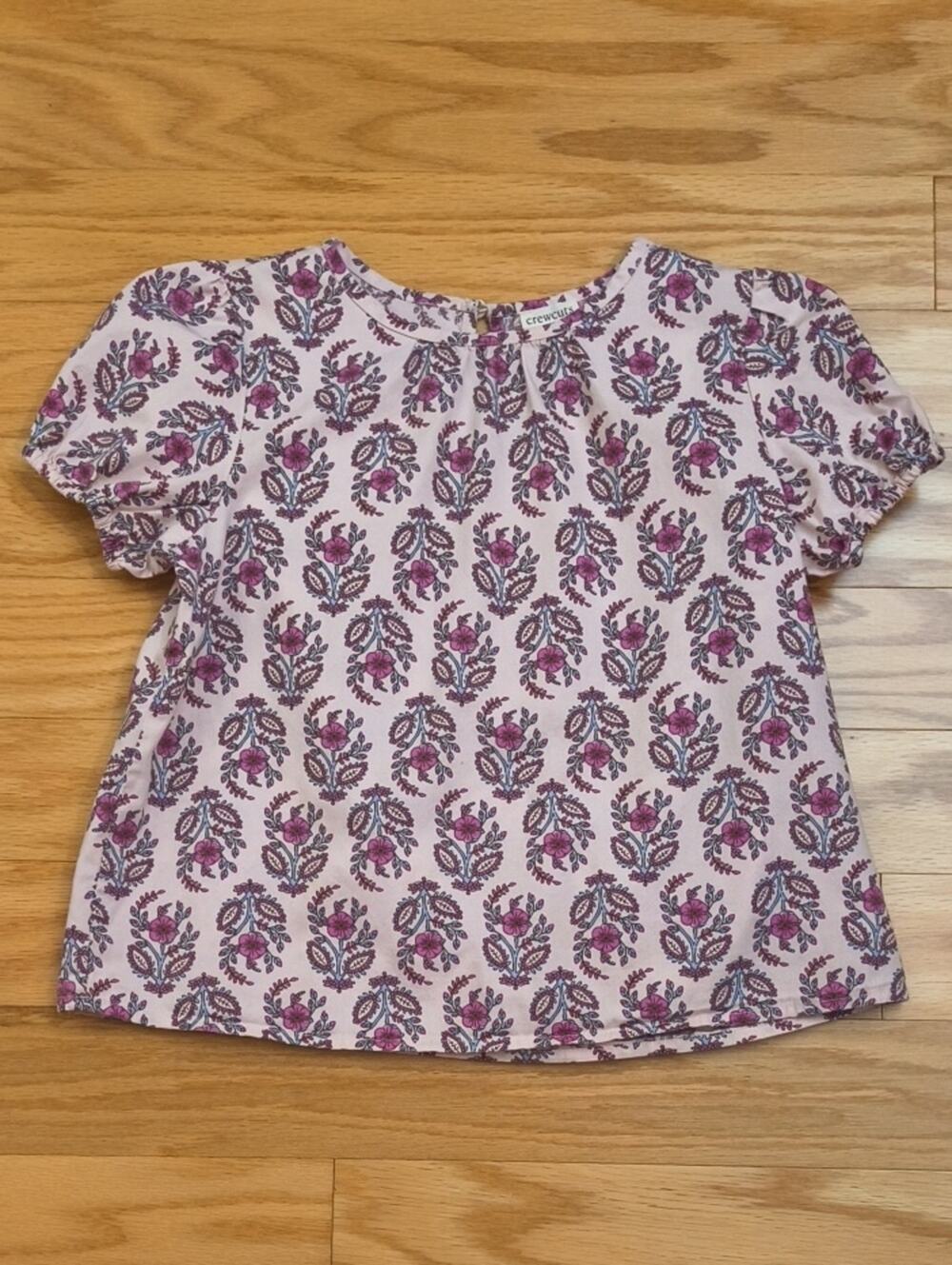 Crewcuts Shorts Sleeve Floral Blouse Size 8 NWOT